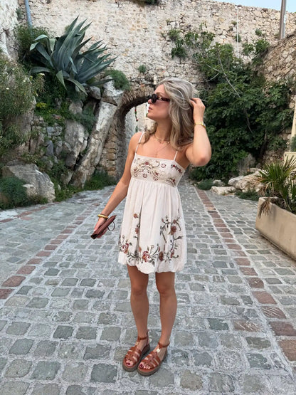 Vivienne Cotton Embroidered Mini Dress