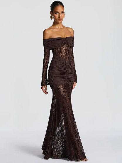 Celestine Sheer Strapless Maxi Dress