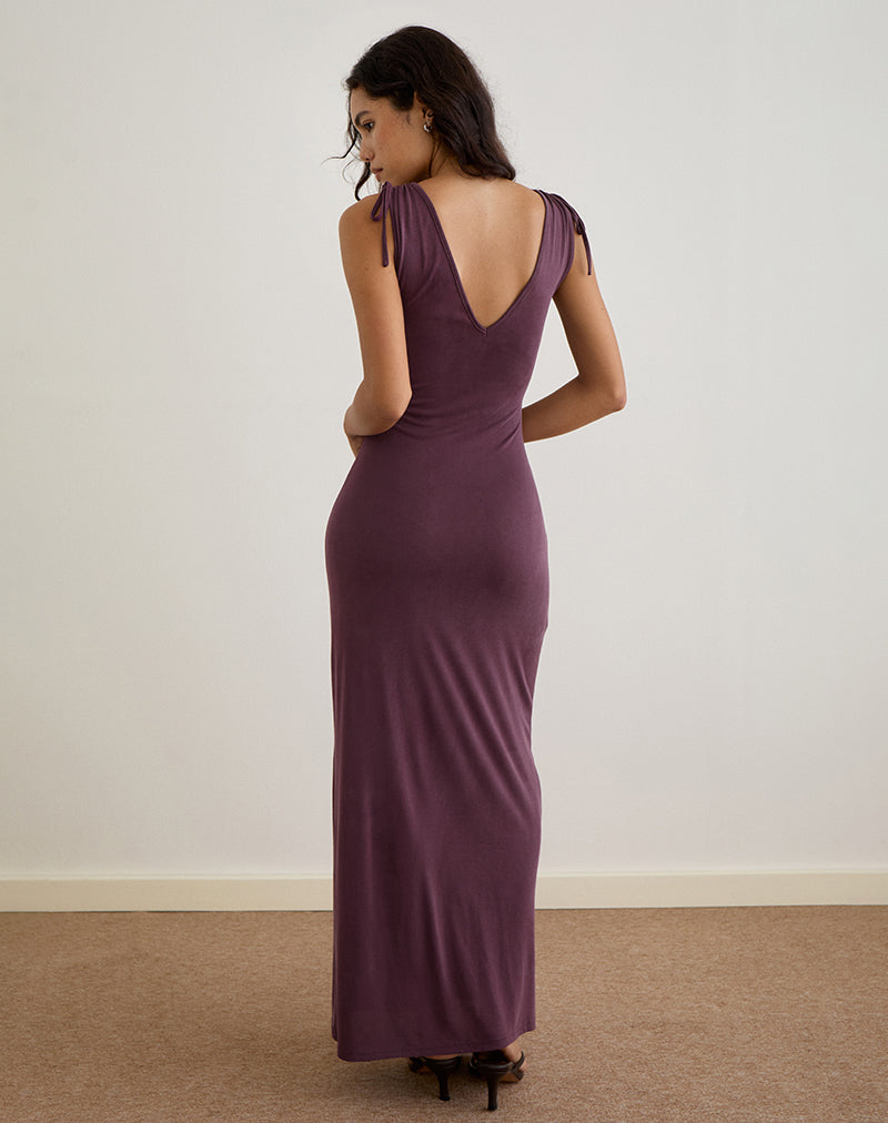 Sanyu Cupro Plunge Maxi Dress