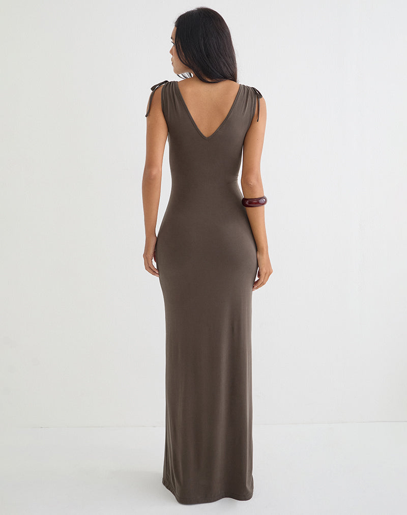 Sanyu Cupro Plunge Maxi Dress