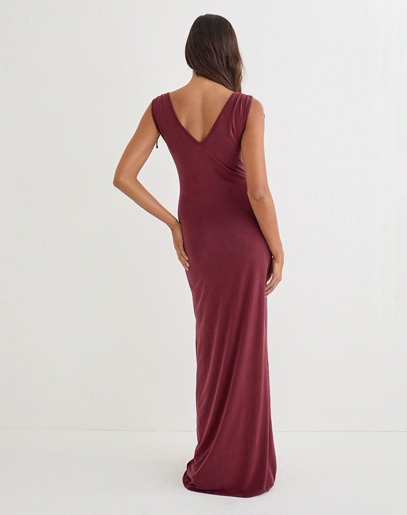 Sanyu Cupro Plunge Maxi Dress