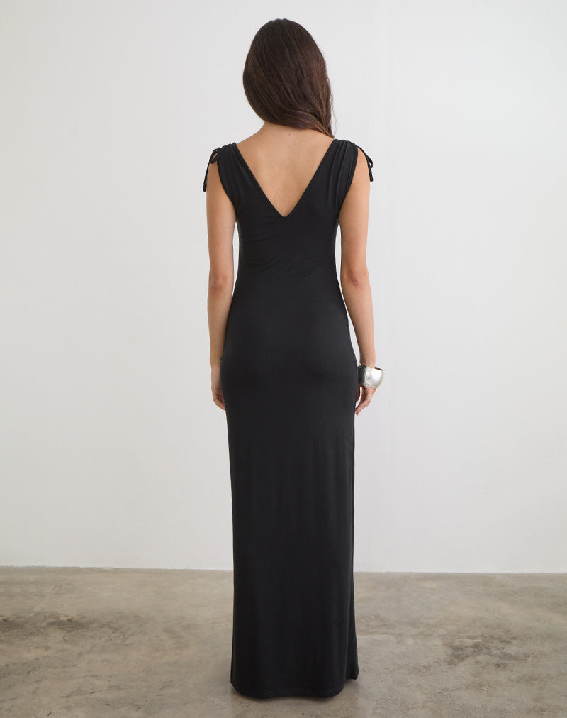Sanyu Cupro Plunge Maxi Dress