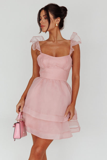 Sunshine Ruffle Strap Mini Dress