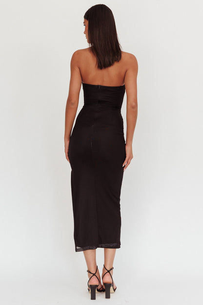 Silah Twist Bodice Maxi Dress in Hibiscus Black