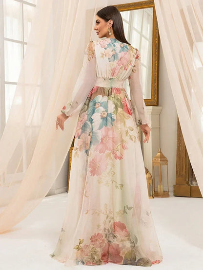 Margot Floral Linen Maxi Dress