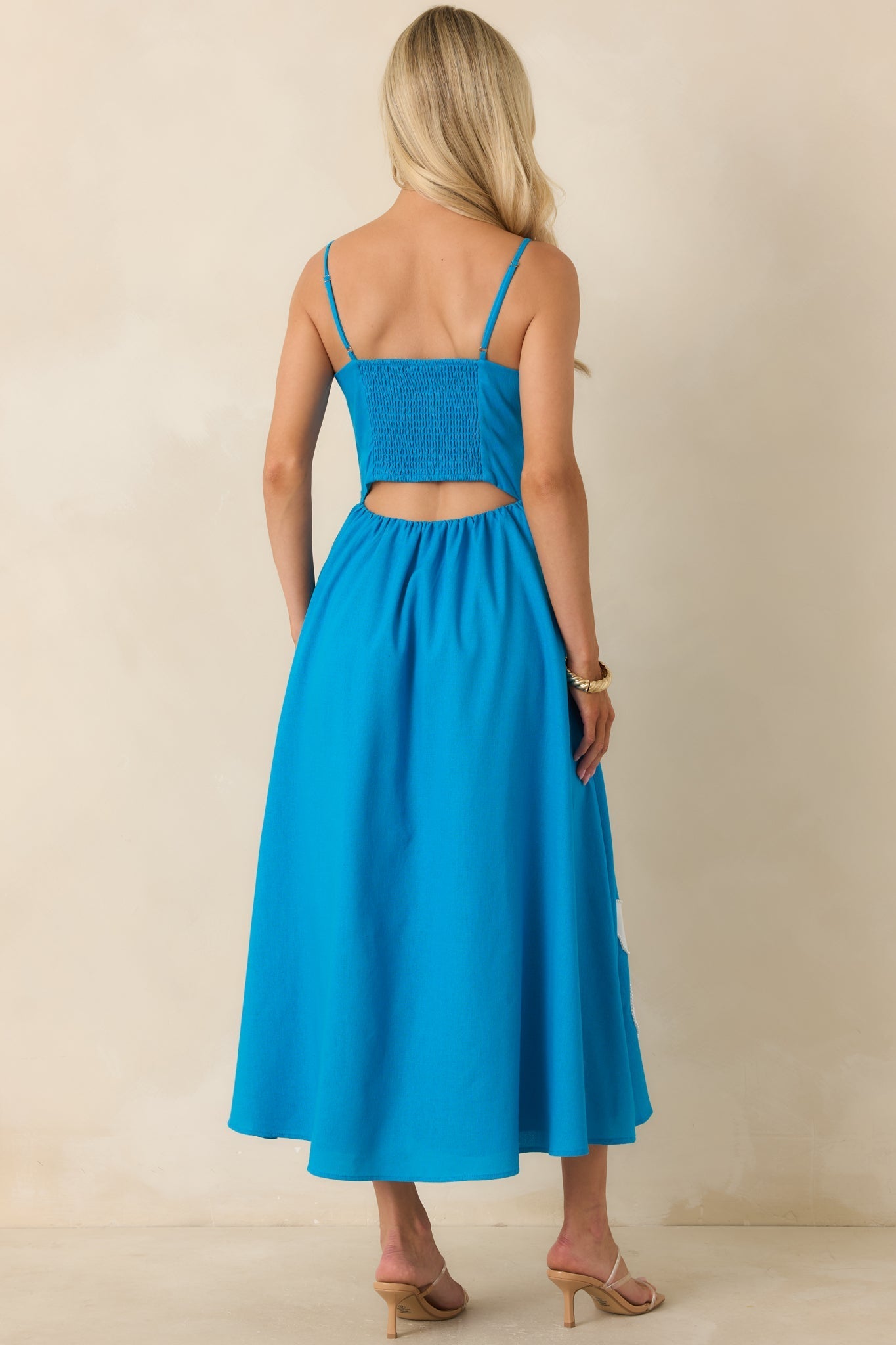 Isla Floral Midi Dress in Blossom Blue