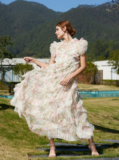 Evangeline Floral Tulle Bridesmaid Dress