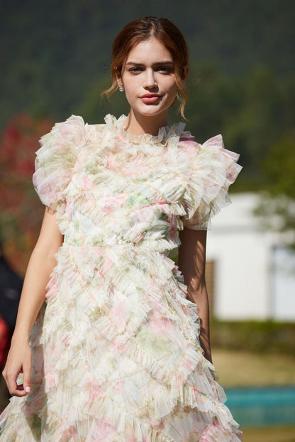 Evangeline Floral Tulle Bridesmaid Dress