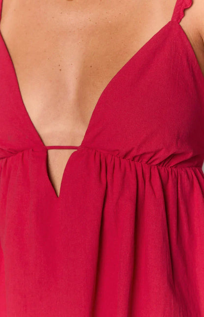 Tammie Silk Mini Dress in Burgundy