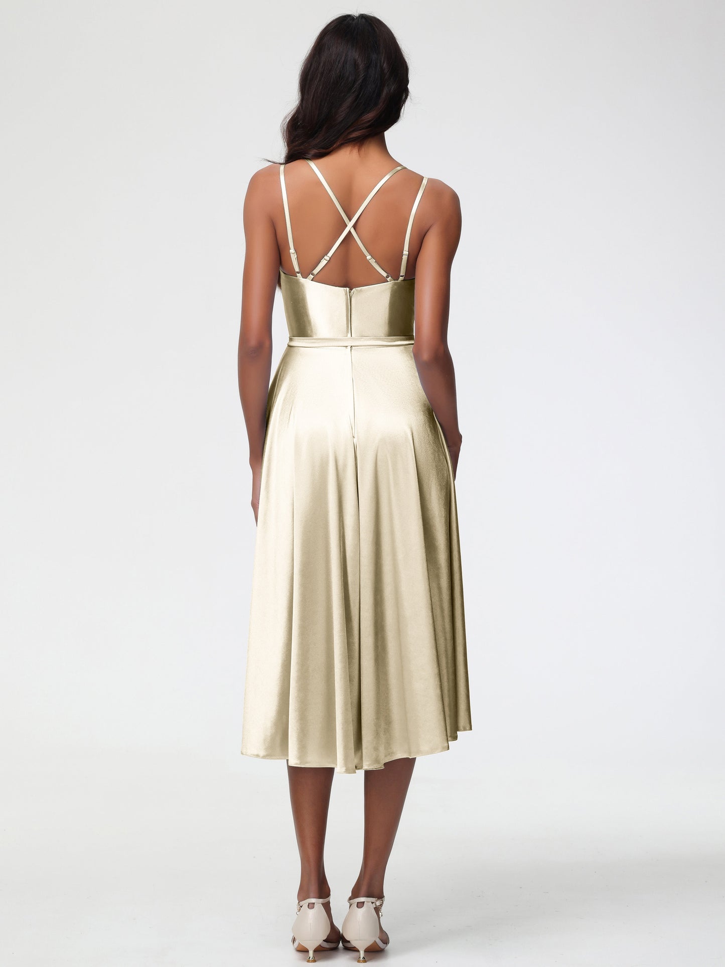 Celeste Satin High-Low Bridesmaid Dress