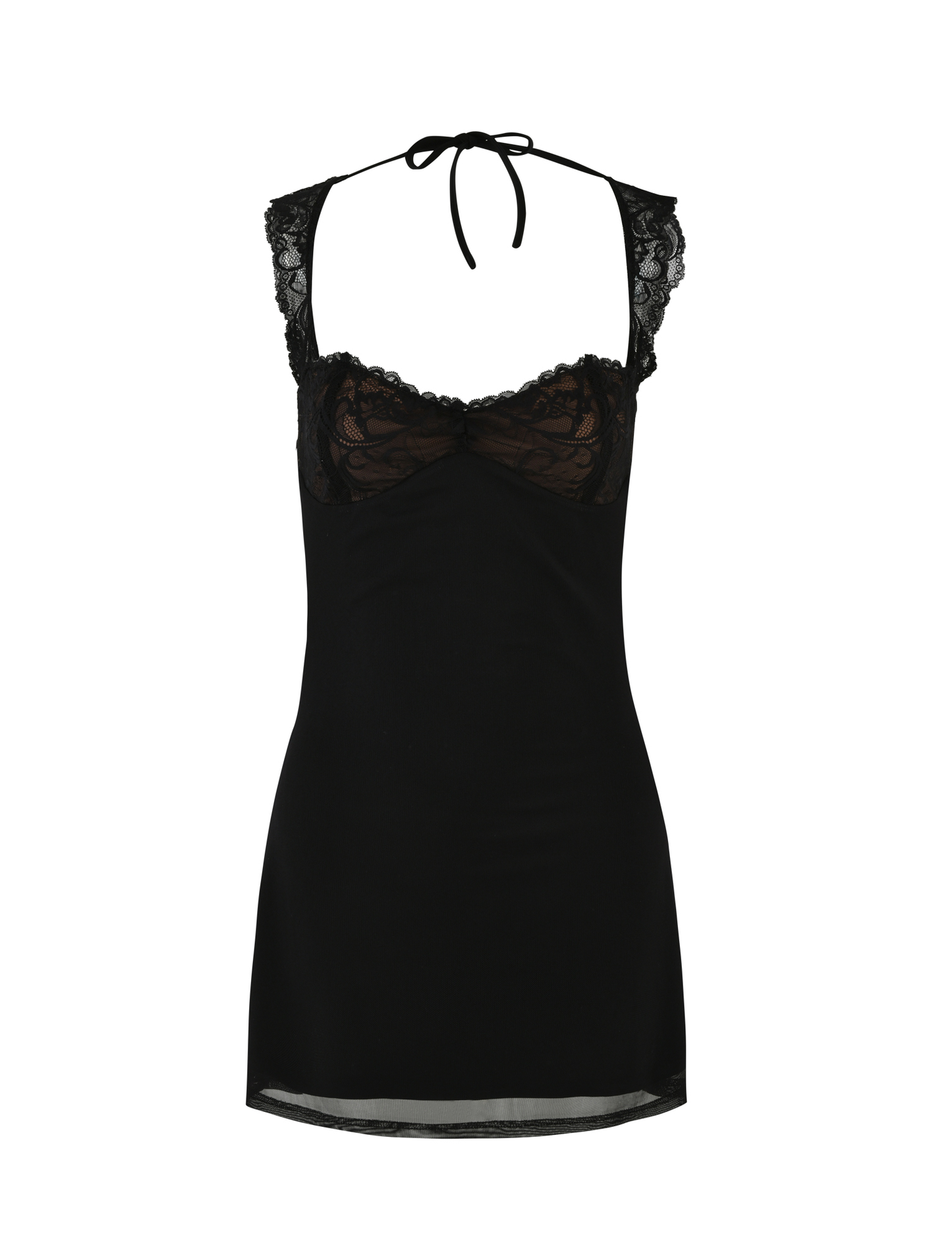 Nyomi Crepe Mini Dress in Black