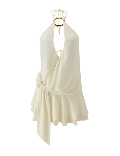 Margot Linen Mini Dress in Ivory