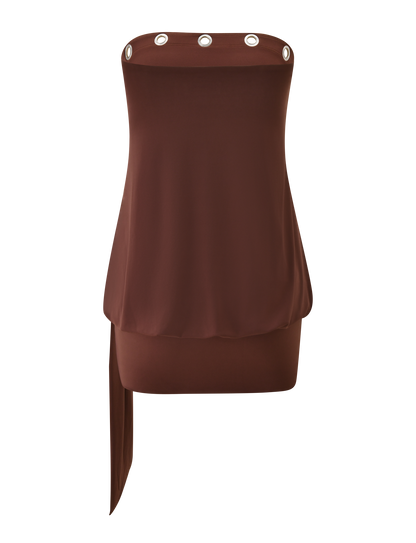 Ravenna Chocolate Silk Dress