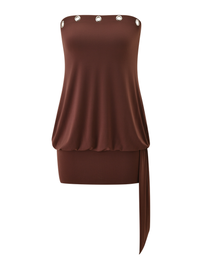 Ravenna Chocolate Silk Dress