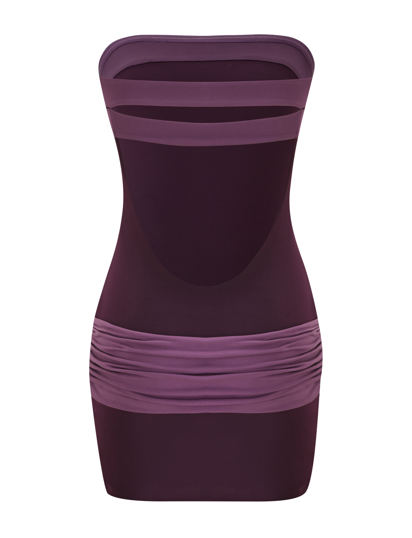 Eos Silk Mini Dress in Aubergine & Iris