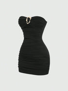 Margot Ruched Mini Dress in Army Green