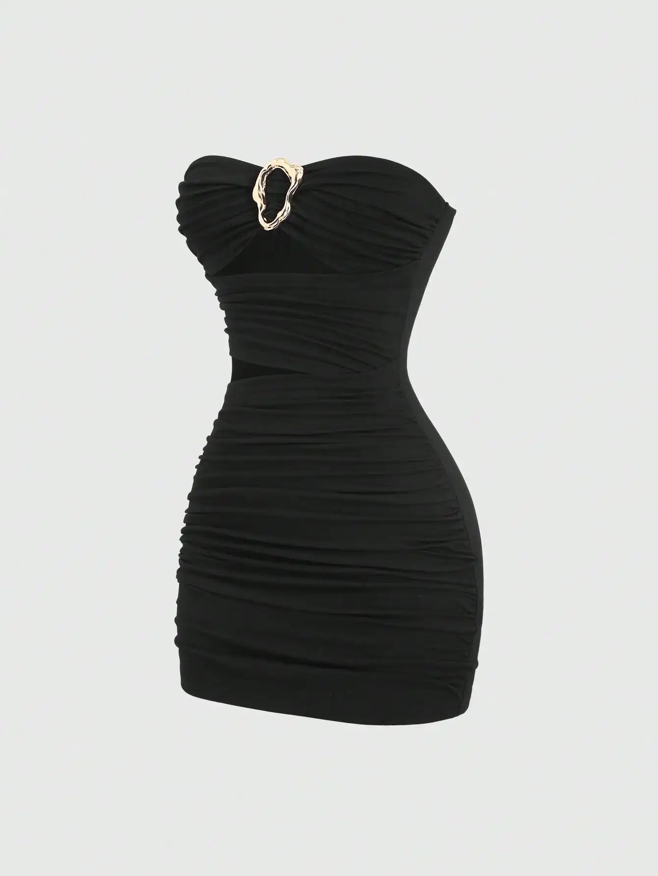 Margot Ruched Mini Dress in Army Green