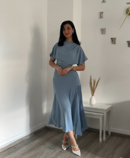 Iris Chiffon A-Line Tea Dress