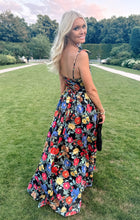 Juliet Taffeta Maxi Dress in Peony Black
