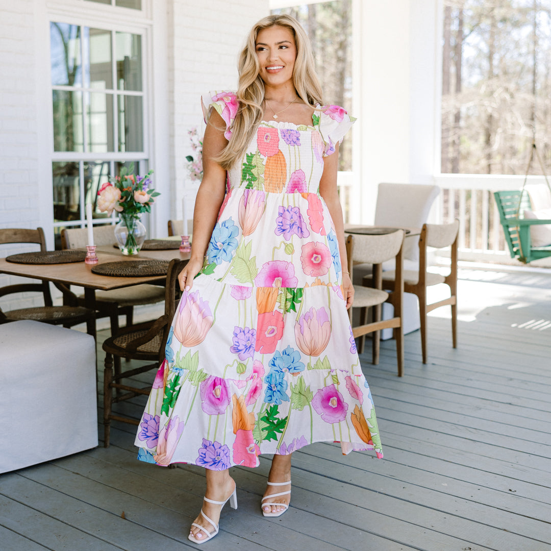 Arabella Wildflower Maxi Dress in Sage