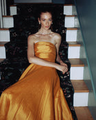 Katherine Linen Maxi Dress in Marigold