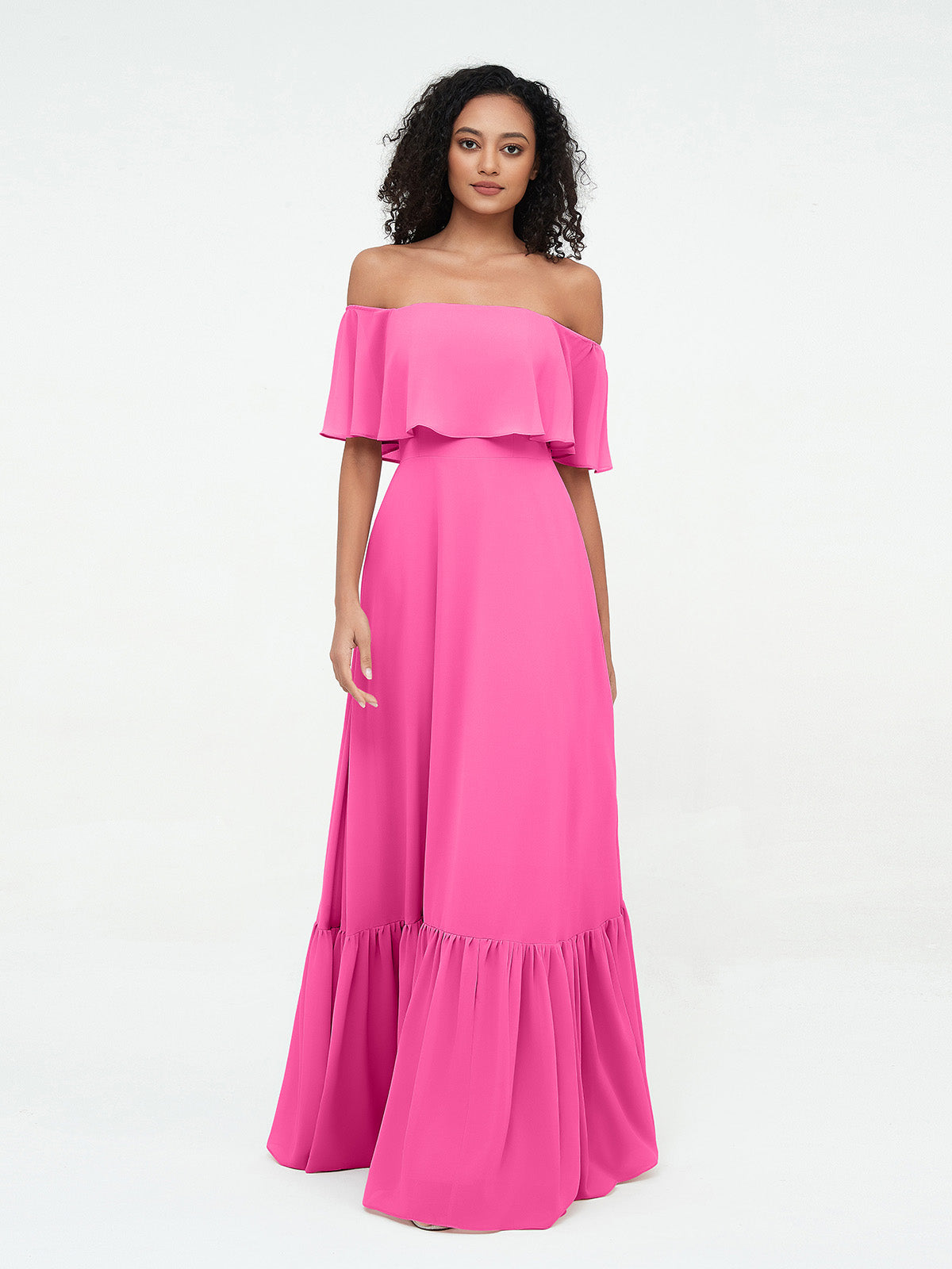 Azalea Chiffon Off-Shoulder Gown