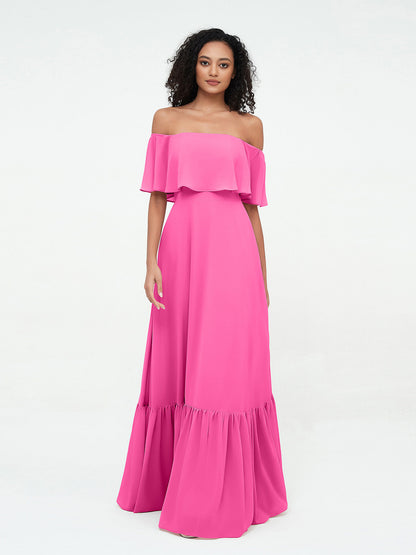 Azalea Chiffon Off-Shoulder Gown