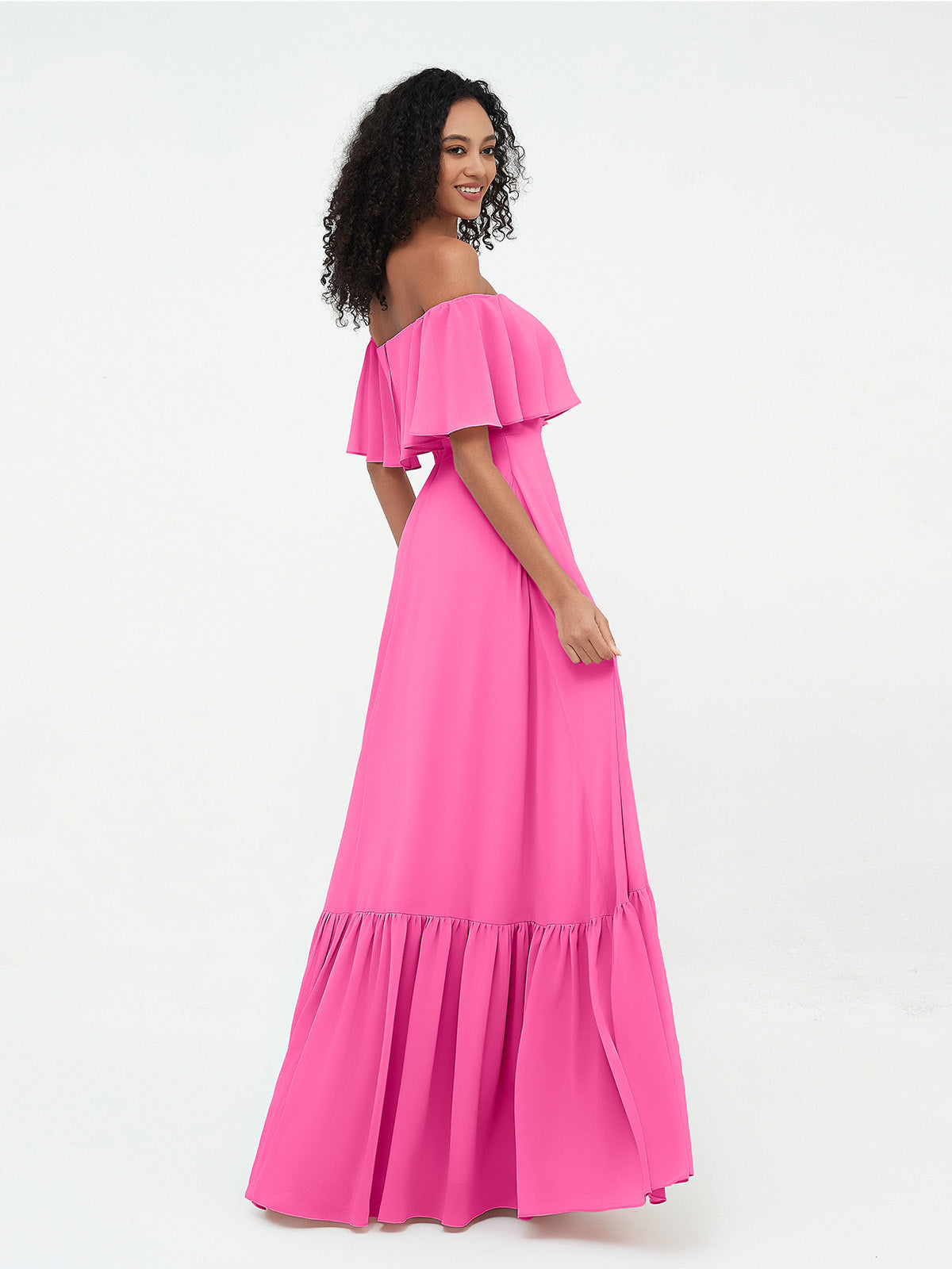 Azalea Chiffon Off-Shoulder Gown