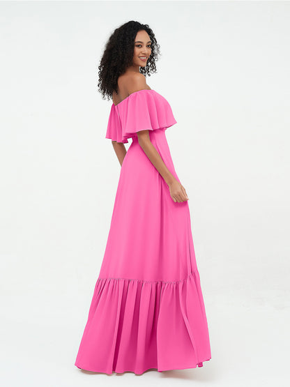 Azalea Chiffon Off-Shoulder Gown