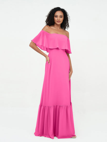 Azalea Chiffon Off-Shoulder Gown