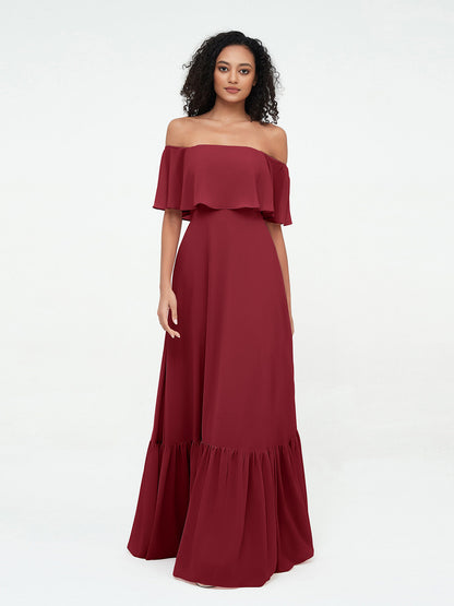 Azalea Chiffon Off-Shoulder Gown