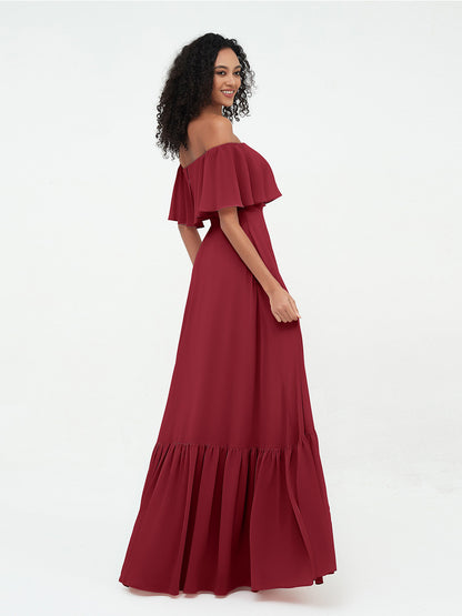 Azalea Chiffon Off-Shoulder Gown
