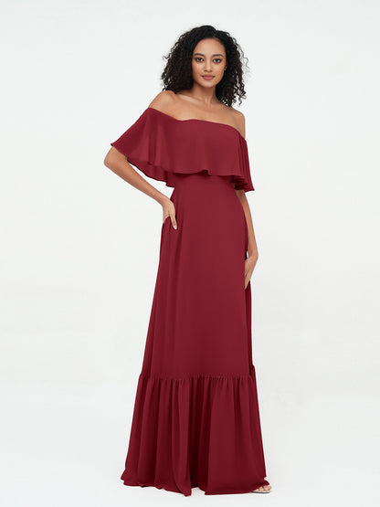 Azalea Chiffon Off-Shoulder Gown
