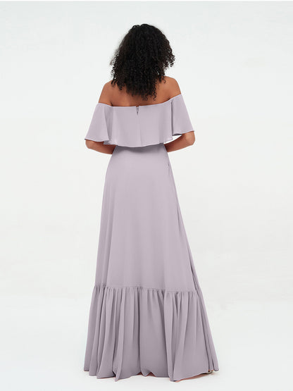 Azalea Chiffon Off-Shoulder Gown