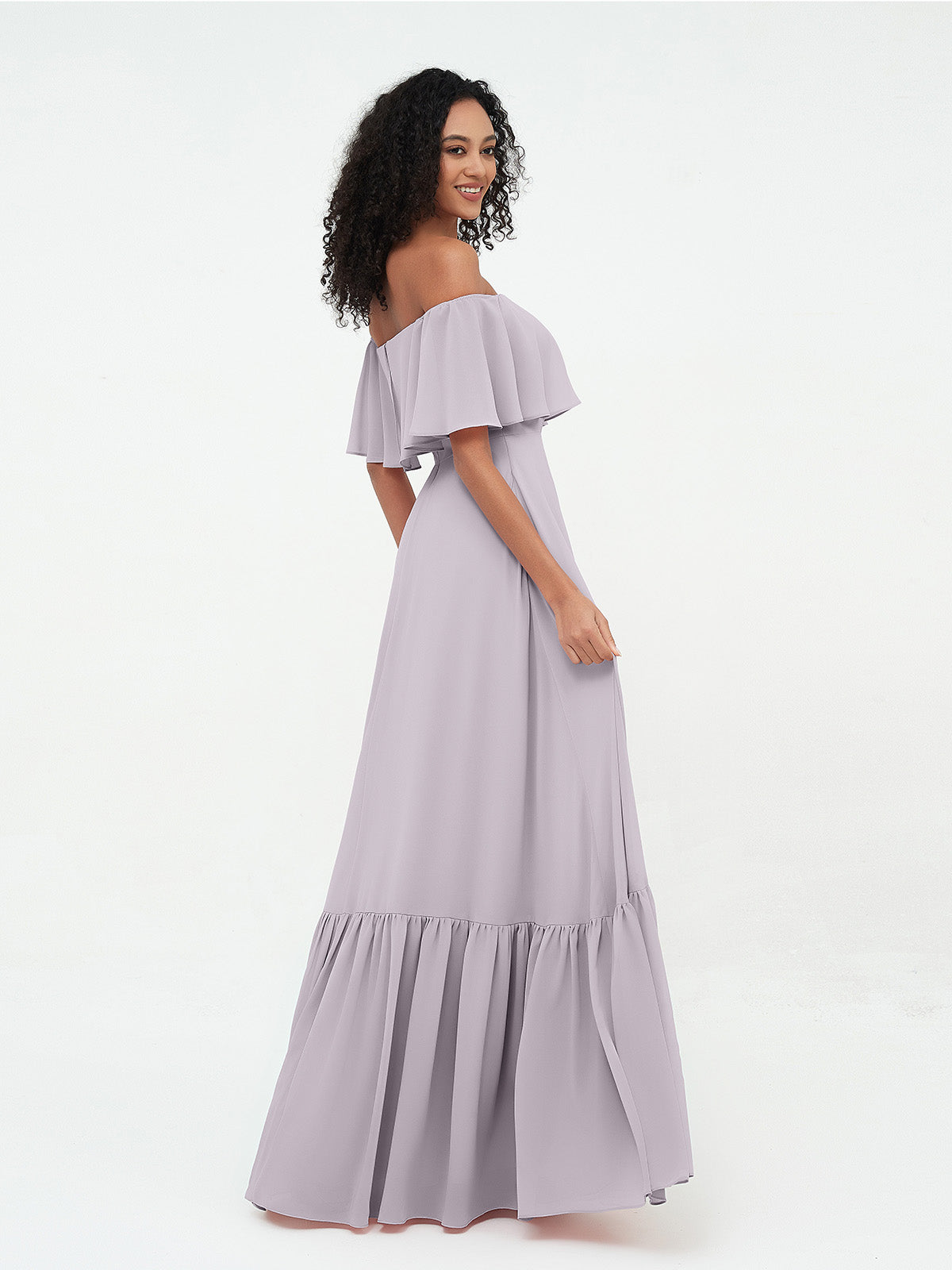 Azalea Chiffon Off-Shoulder Gown