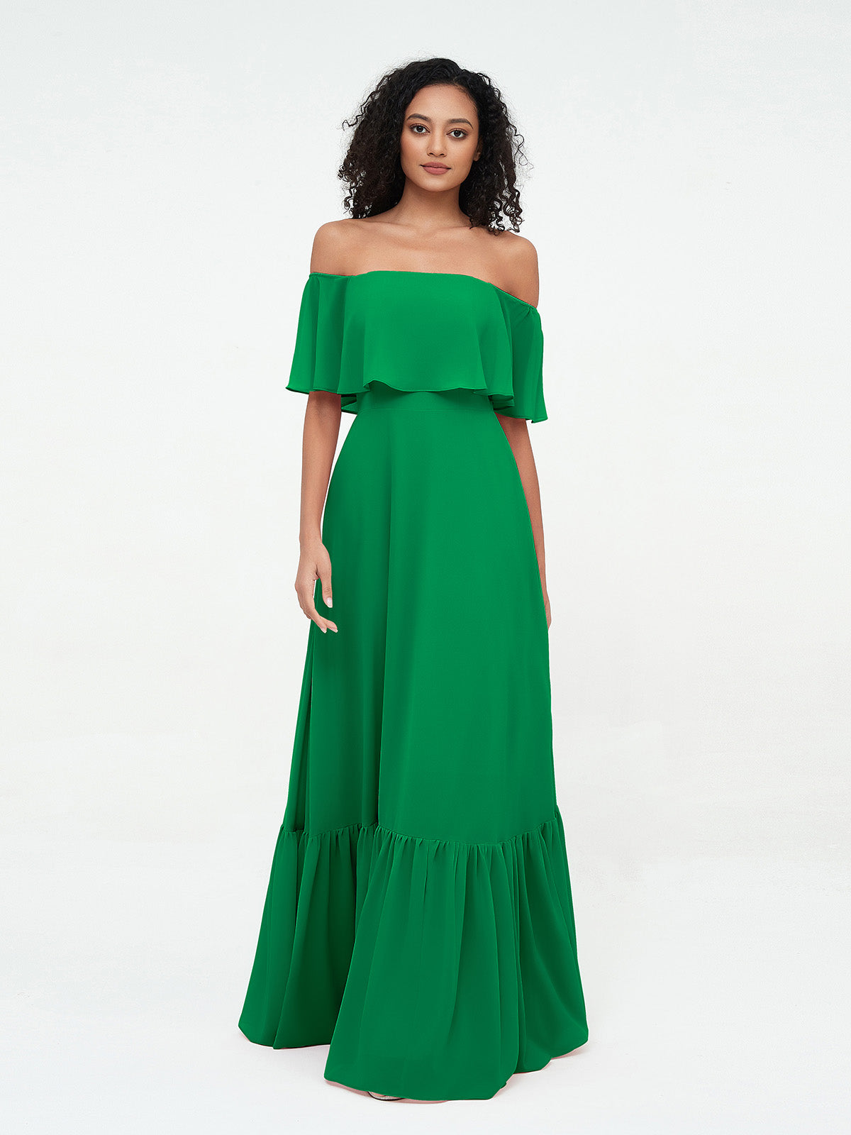 Azalea Chiffon Off-Shoulder Gown