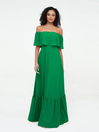 Azalea Chiffon Off-Shoulder Gown