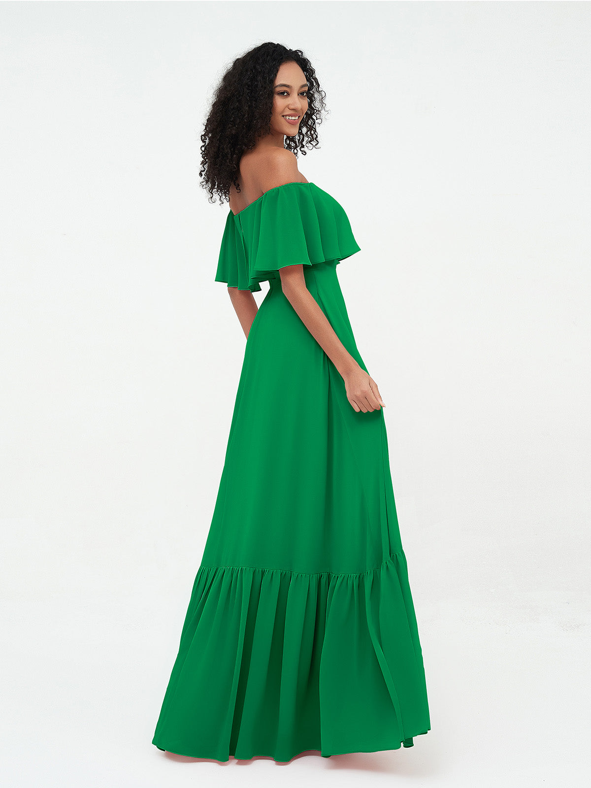Azalea Chiffon Off-Shoulder Gown