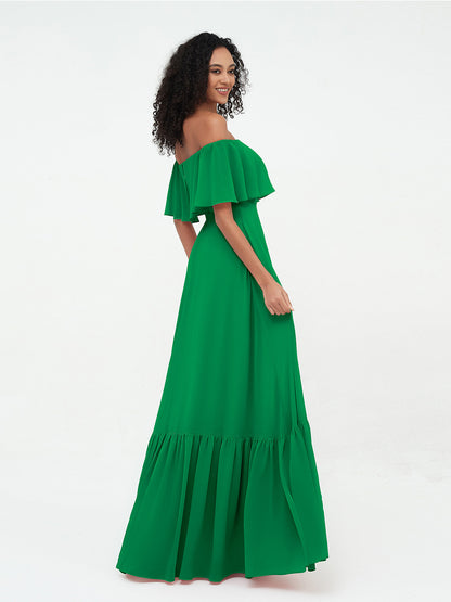 Azalea Chiffon Off-Shoulder Gown