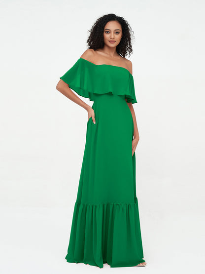 Azalea Chiffon Off-Shoulder Gown