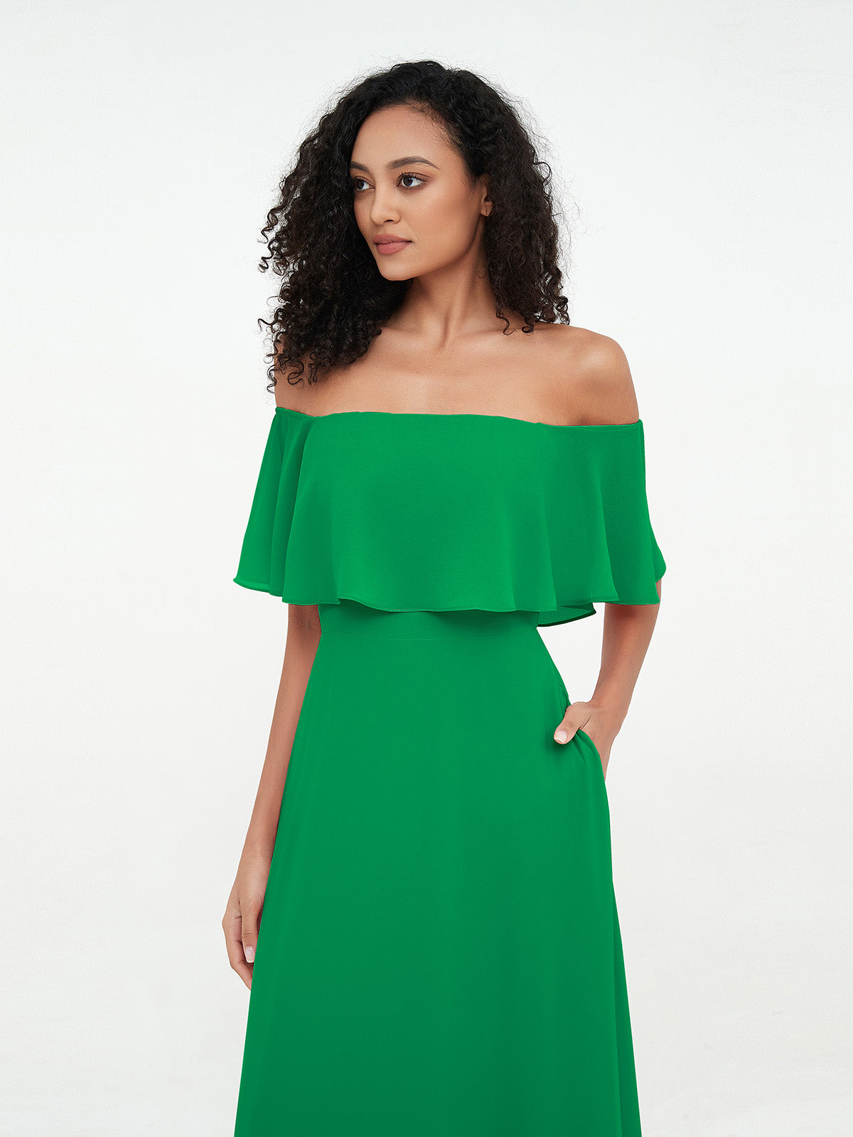 Azalea Chiffon Off-Shoulder Gown