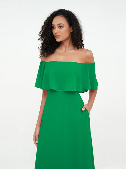 Azalea Chiffon Off-Shoulder Gown