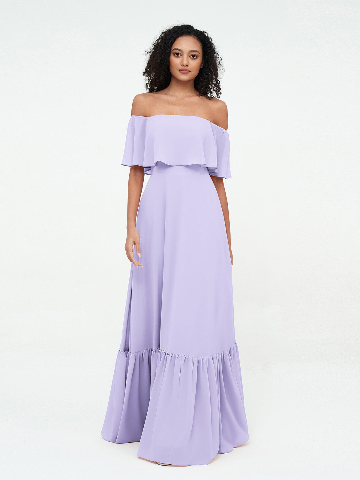Azalea Chiffon Off-Shoulder Gown