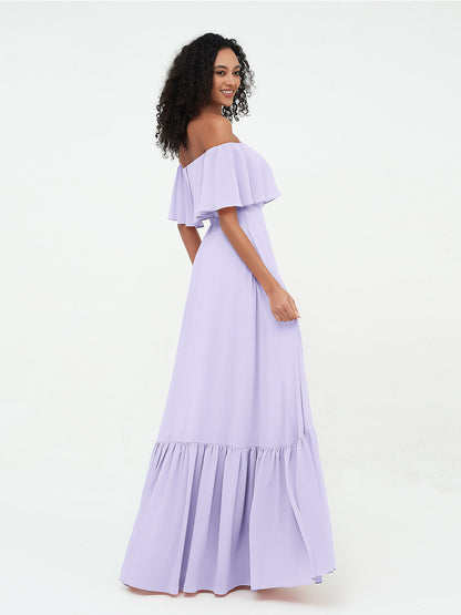 Azalea Chiffon Off-Shoulder Gown