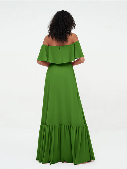 Azalea Chiffon Off-Shoulder Gown