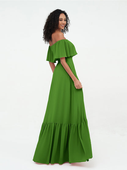 Azalea Chiffon Off-Shoulder Gown