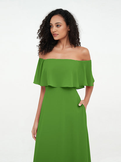 Azalea Chiffon Off-Shoulder Gown