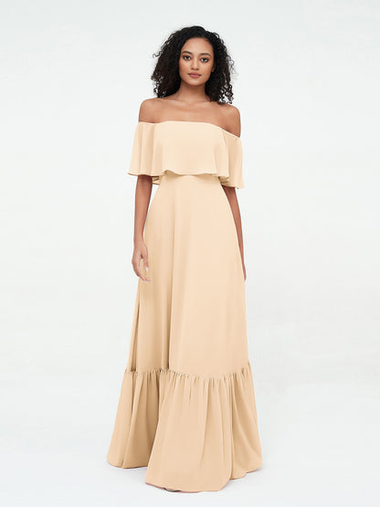Azalea Chiffon Off-Shoulder Gown