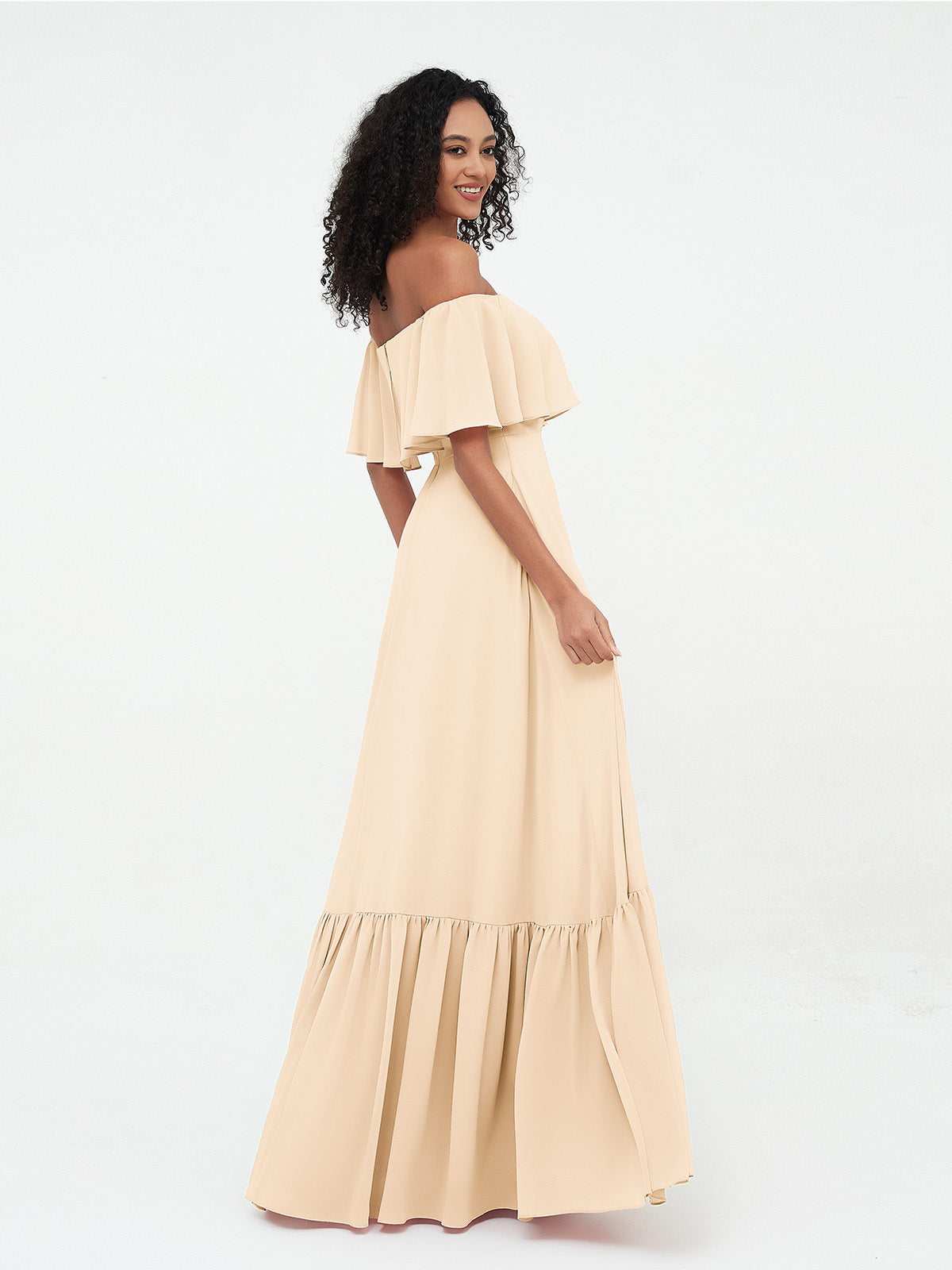 Azalea Chiffon Off-Shoulder Gown