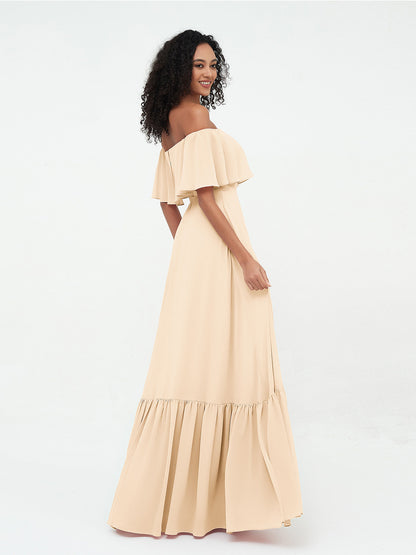 Azalea Chiffon Off-Shoulder Gown